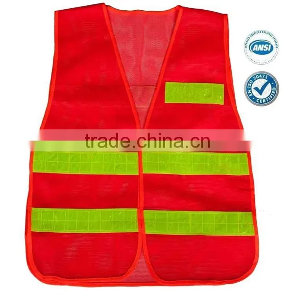 Orange Mesh Safety Vest With PVC Reflective Tape