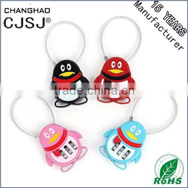 CJSJ Hot Sale Cute QQ Cable Padlock CH-QQ Combination Security Padlock photo-2