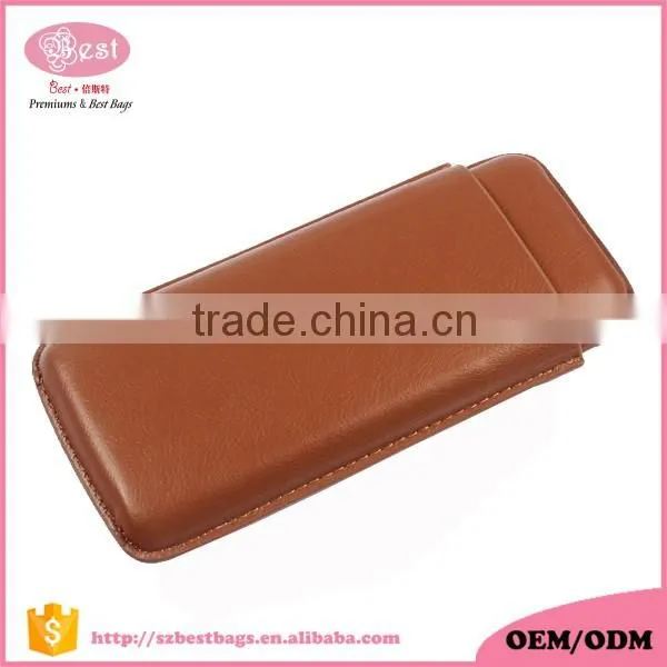 Travel Spanish Cedar Veneer Leather Cigar Case photo-2
