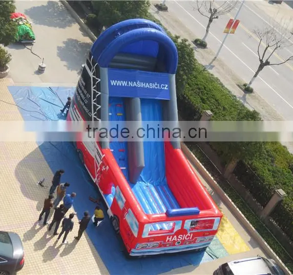 Lanqu Inflatable High Quality Supper Car Dry Slide Bounce Round Water Slide photo-5