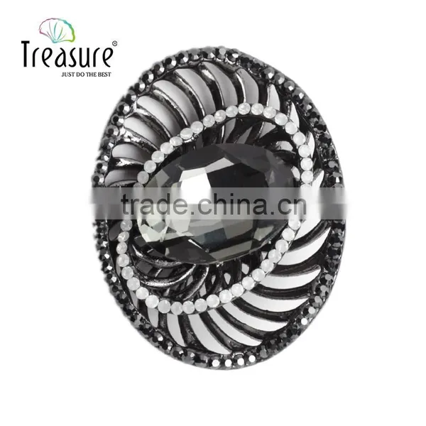 Classic Style Jewellry Gun Black Eye Shape Alloy Glass Stone Brooch Jewelry photo-3