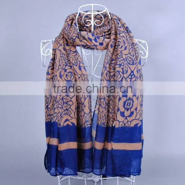 Fashion Flower Pattern Scarf Women Voile Scarves 180*90 Pashmina Shawls Muslim photo-5