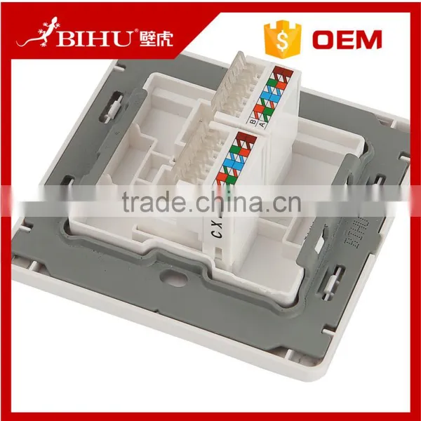 New Design Factory Sale White Double Data Wall Socket Network Type RJ45 photo-2