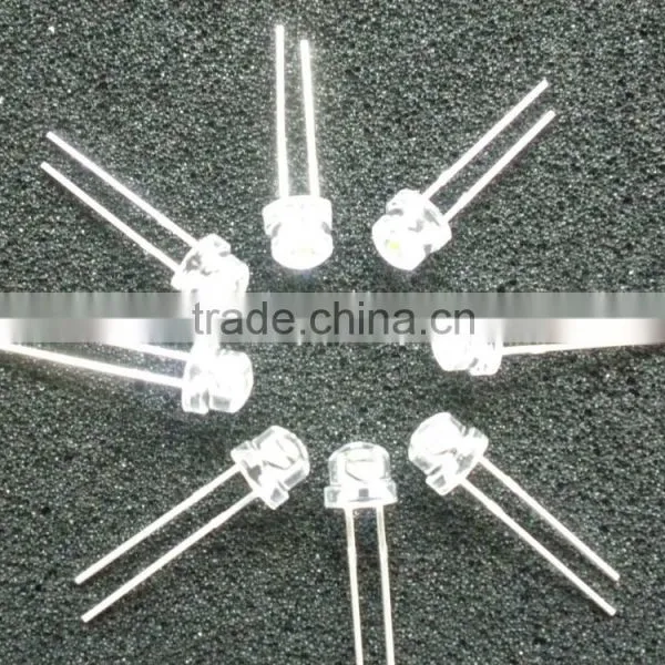 Static Pack Super Bright Water Clear 5mm White Strawhat LEDs With Flange photo-2