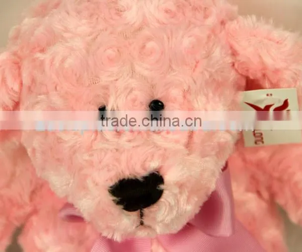 Luckiplus Hot Sale First Class Pink Bear With Pink Bowknot Safe Technology Toy For Kids photo-2