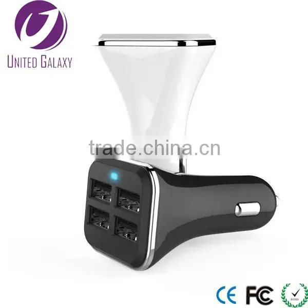 Blue LED Lights Intelligent Fashion 4 Port Usb Car Charger photo-2