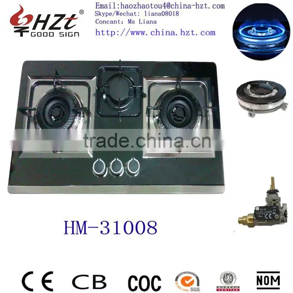 Cheap 3 Burner Black Stainless Steel Gas Hob