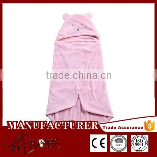Bear Design Softtextile Hooded Coral Fleece Blanket for Baby Quality Choice photo-3