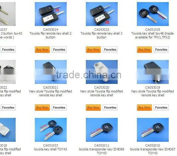 toyota transpand key shell