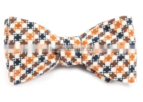 2016 Custom Brand Handmade Checkered Woven Jacquard Cotton Self-tie Bow Ties for Boys photo-2