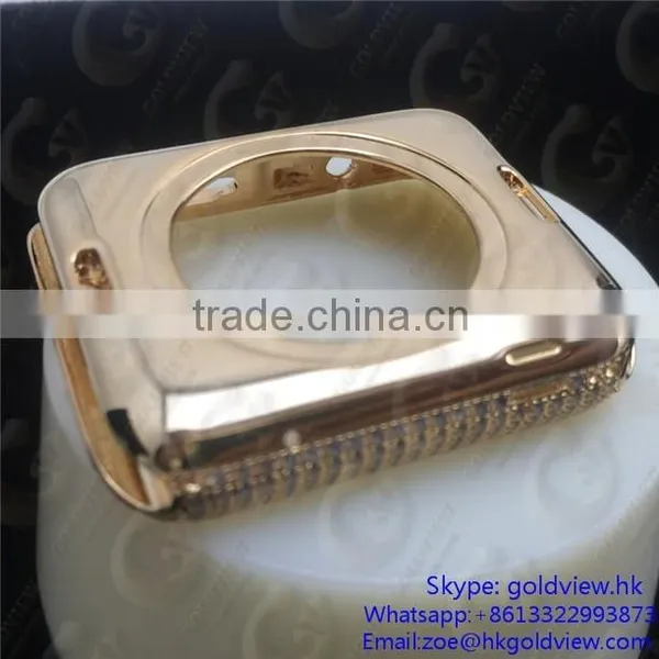 for Apple Watch Housing 18k Rose Gold Plated Mirror Finished Housing With Diamond photo-4