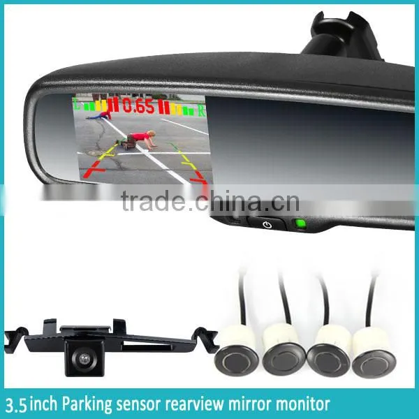 2015 Best Seller Parking Sensor Rearview Mirror Radar Detector Interior Mirror Monitor and Wireless Reverse Camera Display photo-4