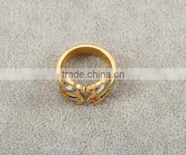 No.1 Sale 18k Gold Plated Stainless Steel Colorful Bear Individual Ring for Christmas Party photo-4