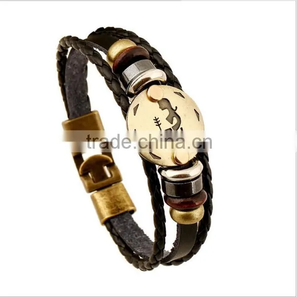 Stainless Steel Leather Wrap Bracelet photo-4