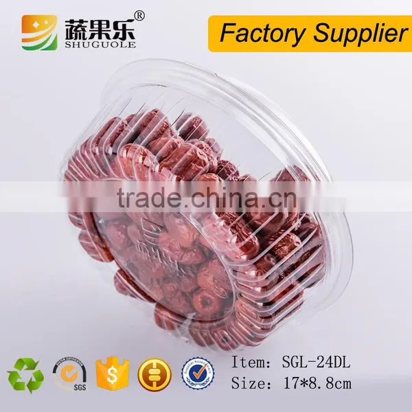 Customized Disposable Plastic Food Packaging Round Box With Lid 600g photo-5