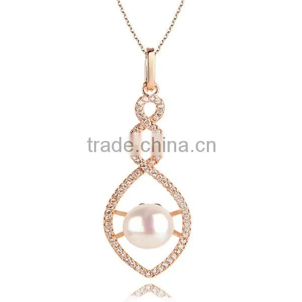 Factory Supply 925 Sterling Silver Pearl Wedding Jewelry, Pearl Bridal Jewelry Pearl Pendants photo-3