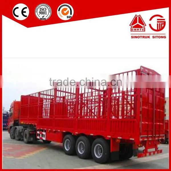40ton Tri Axle Cattle Trailer / Live Stock Fence Truck Tow Trailer for Sale photo-5