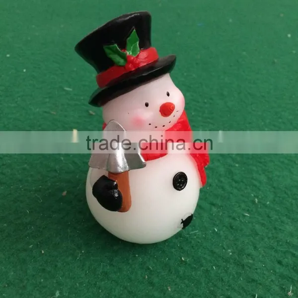 X'mas Yellow Flicking Led Candle Snowman Real Wax Candle Christmas Decoritive Snowman Candle Led Flameless Flicking Led Candle photo-4