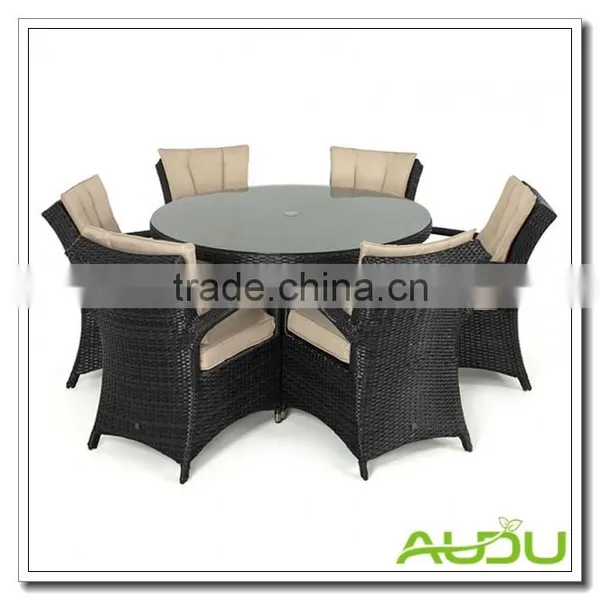 Audu Sicilia Black Rattan Garden Dining Set For 6 Seat photo-2