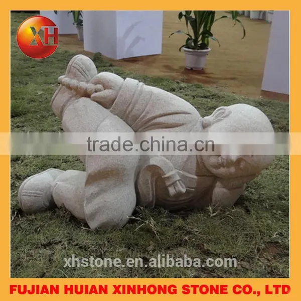 Cute Thinking Little Granite Monk Statue Home Deco Table Decoration photo-6