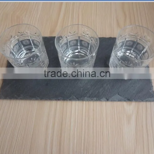 10X10CM Set/4 Slate Placemat/black Natural Stone Placemat and Coaster photo-4