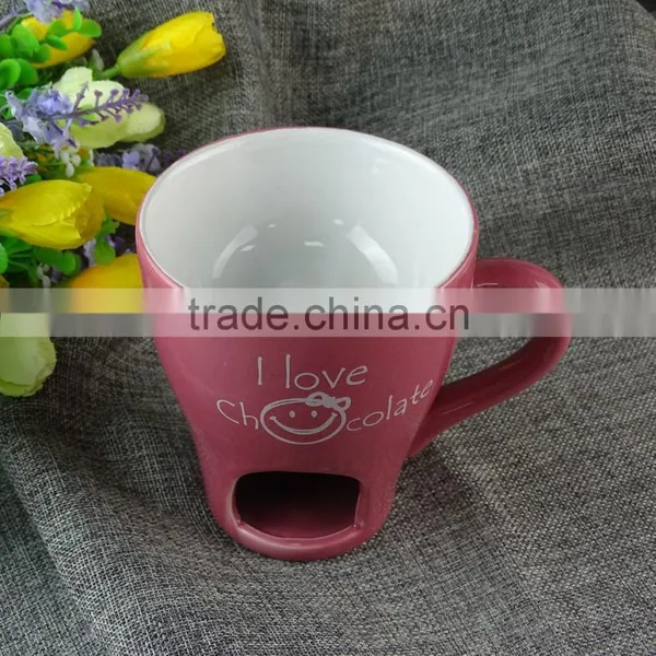Wholesale Porcelain Red Mug ,Lovely Chocolate Mug, Cheap Glazed Ceramic Mug photo-2