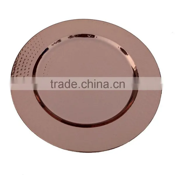 WEDDING ROUND SHAPE COPPER PLATED HAMMERED CHARGER PLATE photo-3