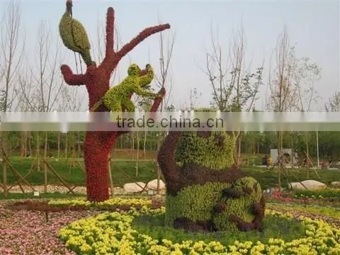 Fake Grass Animal Manufacture High Color Fastness UV/water Proof Artificial Grass Topiary photo-3