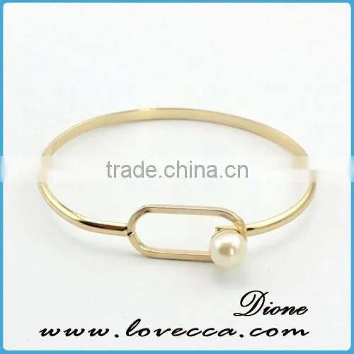 Turquoise Fashion White and Green Color Alloy Cuff Wire Bangle photo-2