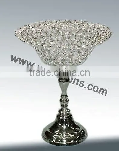 Crystal Beaded Pillar Candle Holder/ Crystal Wedding Centerpiece/Table Candlesticks photo-5