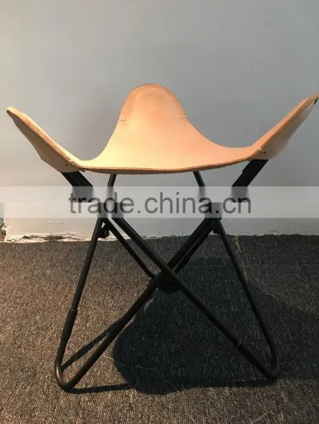 Leather Butterfly Chairs With Footstools photo-6
