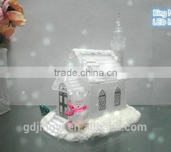 2015Dongguan Acrylic 7inch Snow House With LED Color-changing Light photo-3