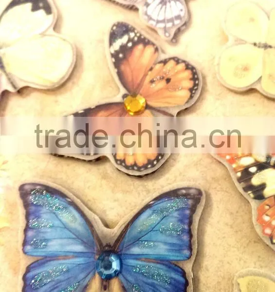Butterfly Design Sticker With Glitter, Craft Decorative Shinny Glitter Sticker With Gems photo-5
