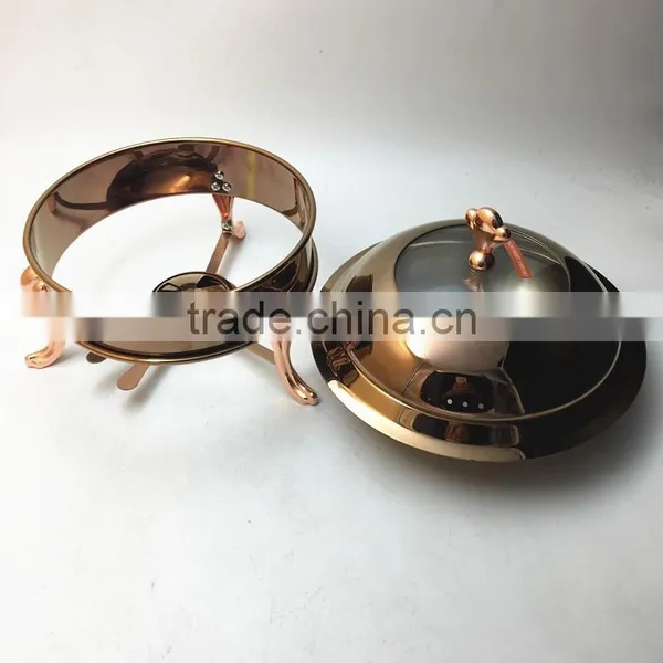 26cm Rose Gold Plated Stainless Steel Chafing Dish for Banquet Hot Sale Chafing Dish photo-5