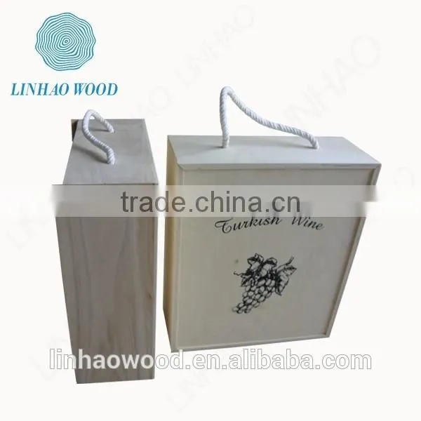 2 Boottles Wooden Wine Carrier With Custom Logo