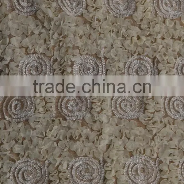 New Design Embroidery Lace Jacquard With Lace Ribbon