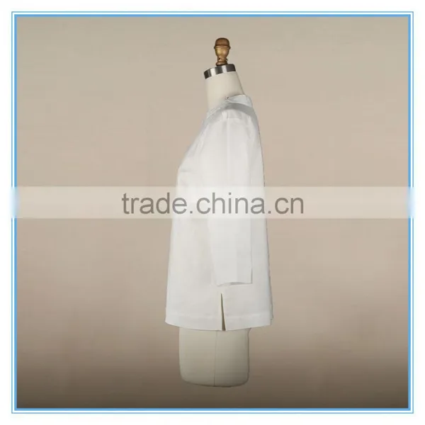 Woman Clothing Spring 2016 New Design Normal White Linen Cotton Blouse photo-3