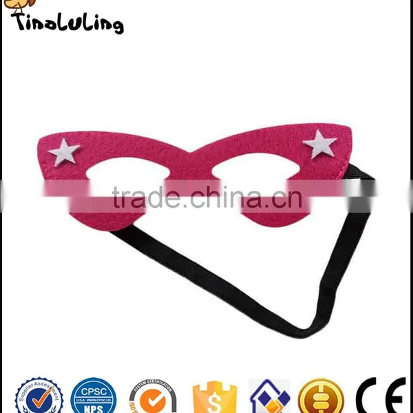 Very Cool Colorful Glasses Felt Kids Mask With Black Elastic Head Band photo-3