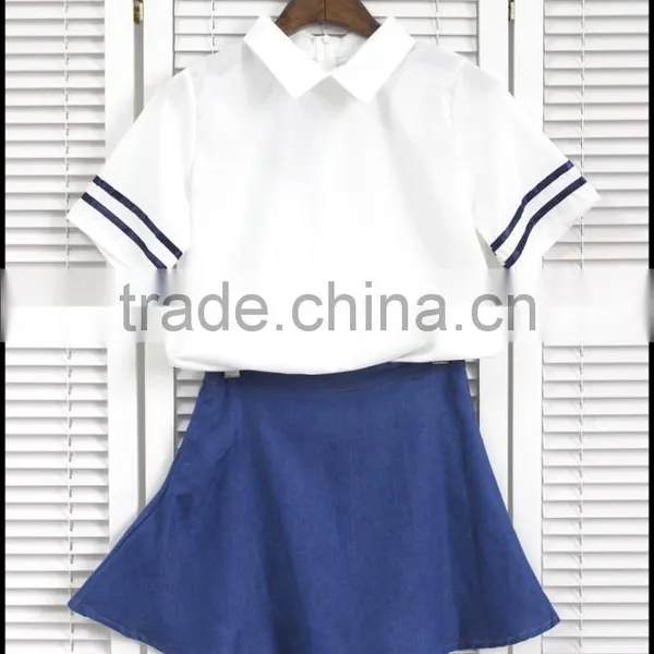 2017 New Design Summer Chiffon Lolita White Sailor Sexy Girls High School Uniform Design photo-3