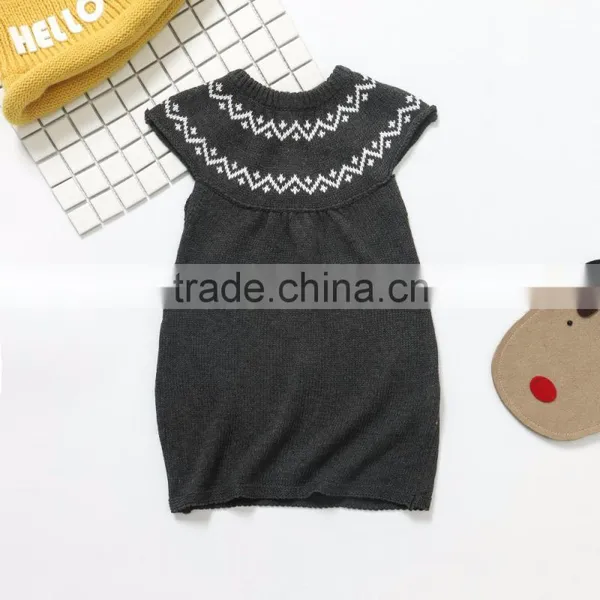 B22240A Baby Wool Knitted Dress Stylish Baby Girls Autumn Knitting Dress photo-3