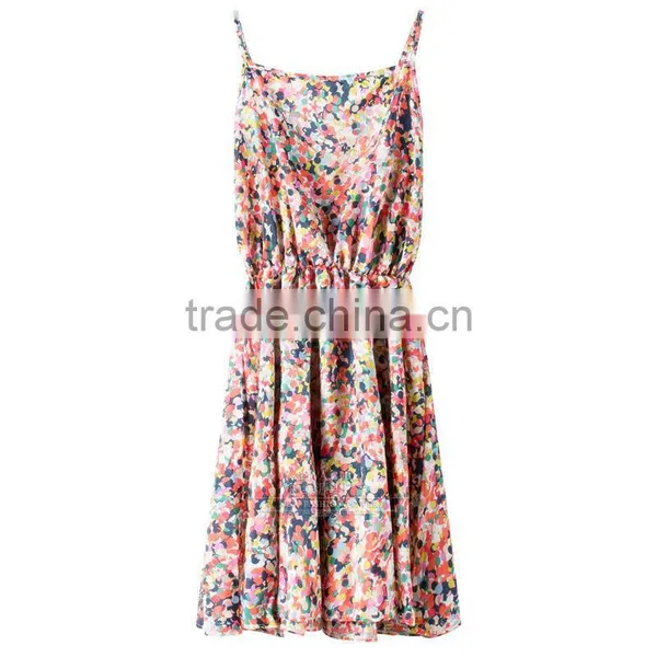 Summer Womens Spaghetti Strap Backless Floral Sundress Ladies Chiffon Beach Sexy Dresses photo-4