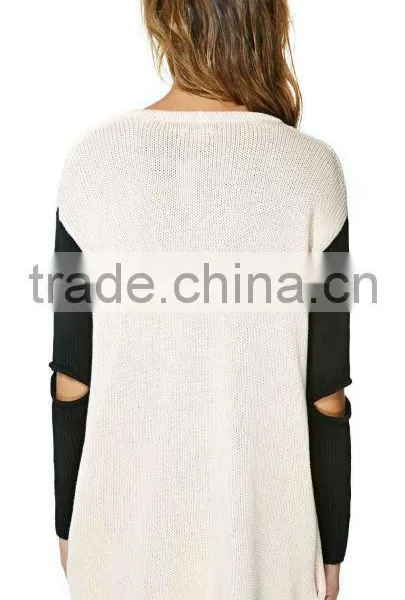 Womens Sweater Plain Knit Cardigan Without Buttons photo-5