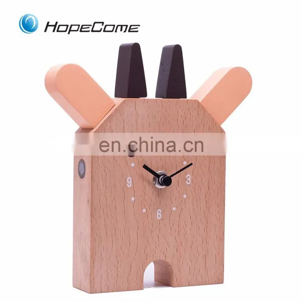 Supply Fashion Electric The Latest Design Home Decoration Fancy Wooden Digital Alarm Clock photo-3