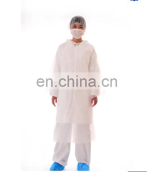 Waterproof PE Visitor Coat Kit Cap Visitor Coat Shoe Cover Face Mask photo-2