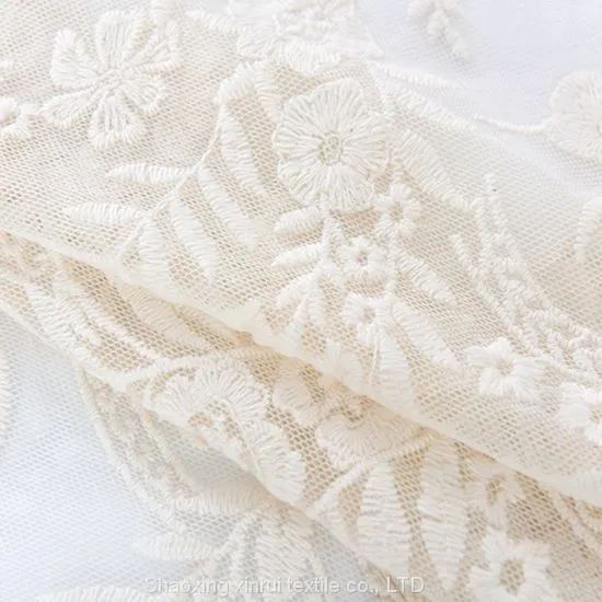 Net Guipure Lace Cotton Border Embroidery Fabric photo-4