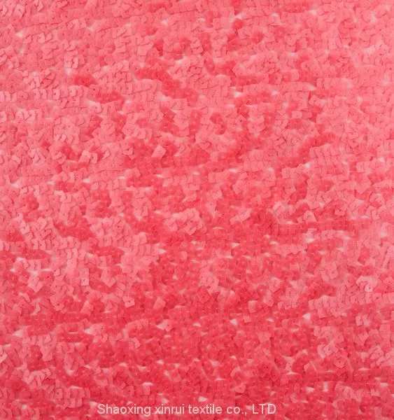 All Over Embroidery Big Mermaid Pink Reversible Dubai Large Sequin Fabric photo-3