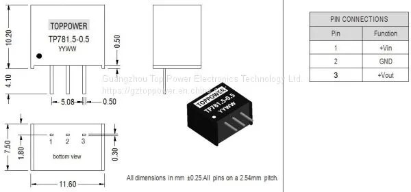 500mA Non-Isolated DC/DC Converters Board Mount Encapsulated photo-3