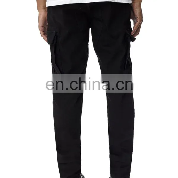 DiZNEW CUSTOM FASHION BLACK STRETCH DENIM PANT CARGO JEANS MEN photo-6