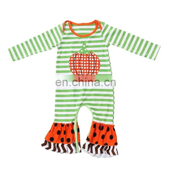 Wholesale Baby Clothes Romper Long Sleeve 100% Cotton Ruffle Baby Romper photo-2