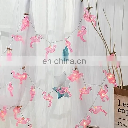 Factory Decorative Led Summer Holiday Curtain Strip Flamingo Lights Garden Party Home Outdoor Decoration Fairy String Light photo-4